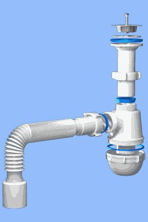 Сифон АНИ Грот A0510, 1.1/2" x 40  с гофрой, 40*50 мм Сифон АНИ Грот A0510, 1.1/2" x 40  с гофрой, 40*50 мм