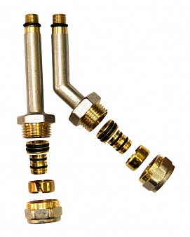 Подводка к смес. жёст. цанговая, латунь, ник.,16, МП(пара)