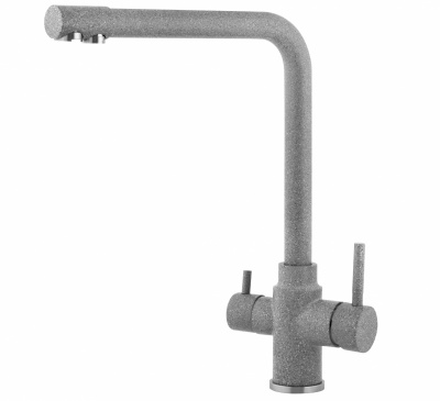RUSANT РС-К 392 Смеситель для кухни с выходом для питьевой воды, камень темно-серый