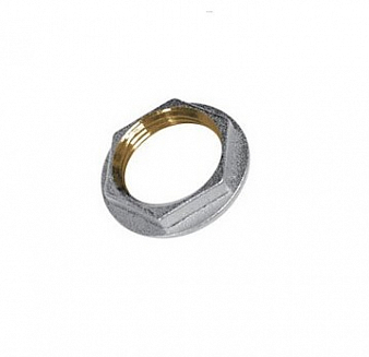 Контргайка  1 1/4" ник. лат. с ребор., GF Контргайка  1 1/4" ник. лат. с ребор., GF