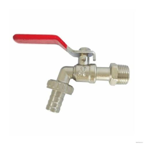 Кран водоразборный 1/2" со штуцером, Ду15 Ру10, рычаг, лат., SantechSystems