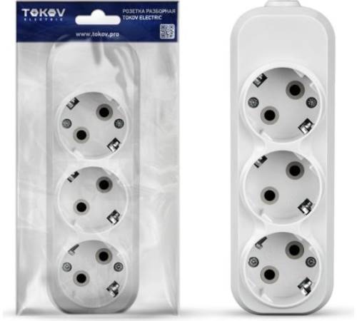 Колодка удлинителя 3-м 16А с заземл. АБС-пластик бел. TOKOV ELECTRIC TKE-C01-KU3-Z