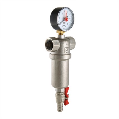 Фильтр с манометр 1/2", г-г, VALTEC, промывной Фильтр с манометр 1/2", г-г, VALTEC, промывной