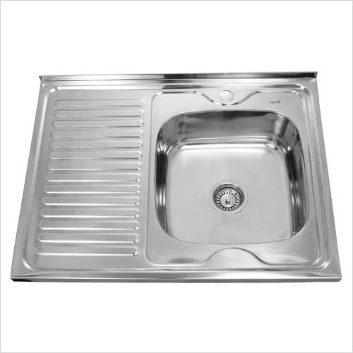 Мойка накладная 800*600*180 R 0.8мм Б/В, SINKLIGHT правая, прямоуг. глянец, нержавейка