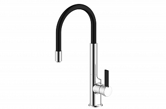 ARGO 3510P PERS Смеситель для кухни, гибкий излив хром/черный