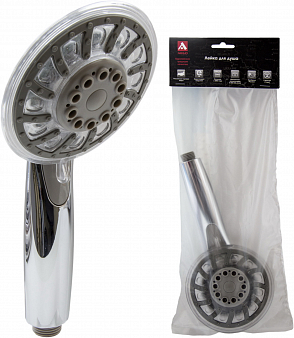 Лейка душевая БАРБАРА, 2-х позиционная, пластиковая, хром, светодиодная подсветка (3 цвета),