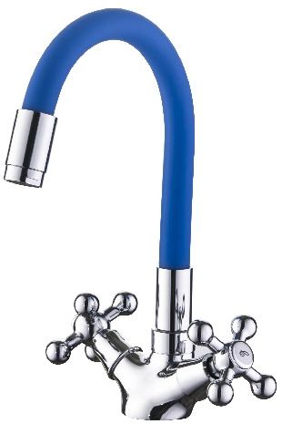 LEDEME L1319-6 Смеситель для кухни, гибкий излив, синий