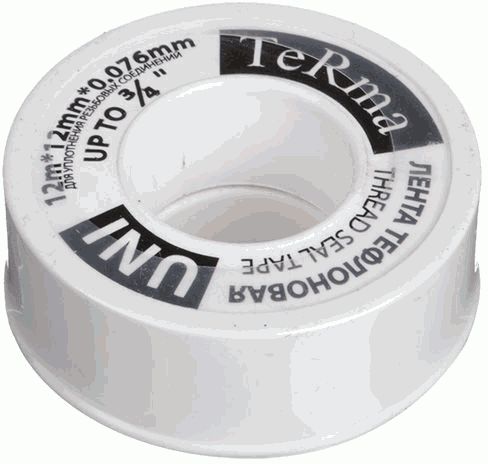 Лента ФУМ 12мм*12м*0,076мм 3/4" TERMA UNI 10031 Лента ФУМ 12мм*12м*0,076мм 3/4" TERMA UNI 10031