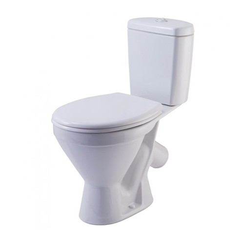 Унитаз-компакт "Стандарт" Rosa косой выпуск, нижний подвод, 1 реж. арматура, белый, сиденье ПП, (ЖЦ)
