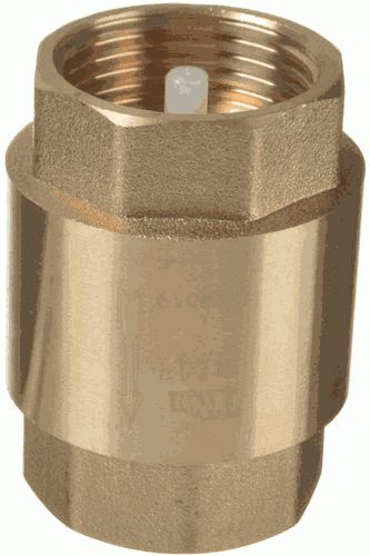 Обратный клапан 3/4" с пластиковым золотником, латунь СК (33942) Обратный клапан 3/4" с пластиковым золотником, латунь СК (33942)