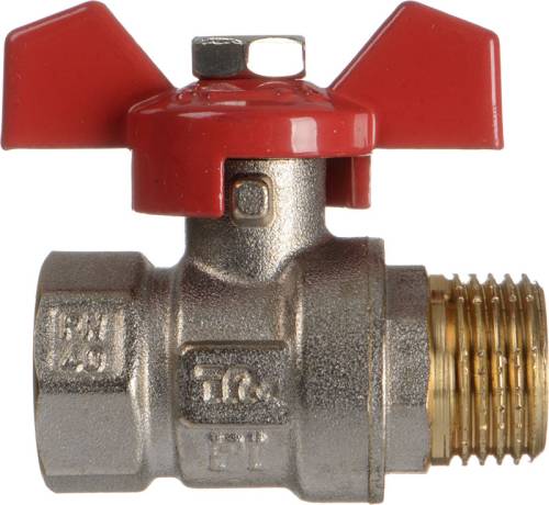 Кран шар. 1/2" г-ш  бант, лат. ник. Terma RED 31004