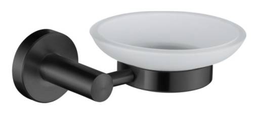 Мыльница настенная (стекло), черная L71702B LEDEME SUS304