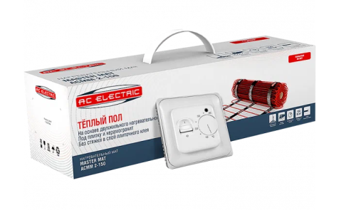 Мат нагревательный AC ELECTRIC ACМM 2-150-3,5 (комплект теплого пола с терморегулятором)