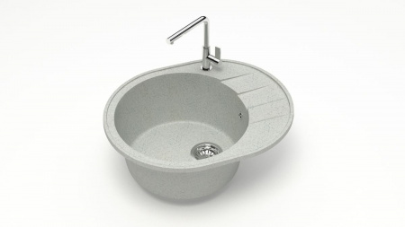 Мойка каменная, овальная 62х50х23 светло-серая мат. J28G36