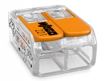 Клемма WAGO 221-412 (2Х4,0мм2 с рычажком)NEW