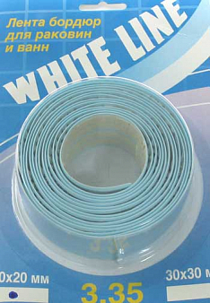 Бордюр для ванны лента 30 х 30 мм, 3,35 м Голубая