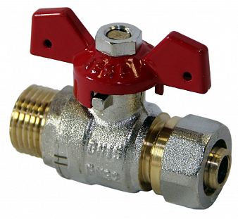 -- Кран шар. цанговый под МП трубу 1/2" х 16 ш/ц, бабочка, Best, CK