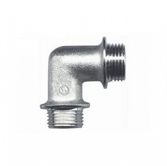 Уголок   1/2",  ш-ш.,  ник., лат., с ограничителем, GF Уголок   1/2",  ш-ш.,  ник., лат., с ограничителем, GF