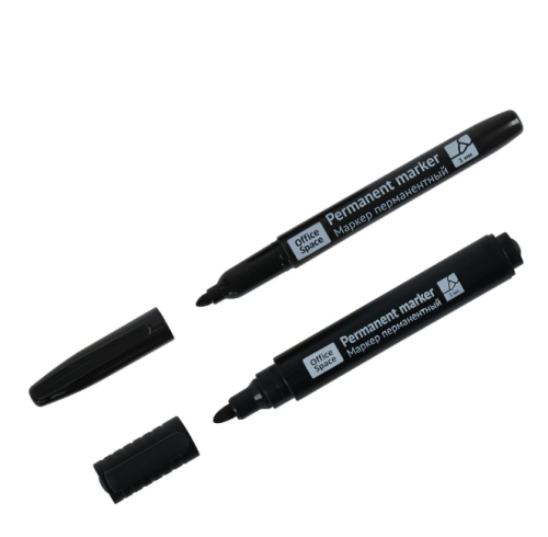Маркер перманентный Office Space 352144 черный 1-3 мм, 2 шт. Маркер перманентный Office Space 352144 черный 1-3 мм, 2 шт.