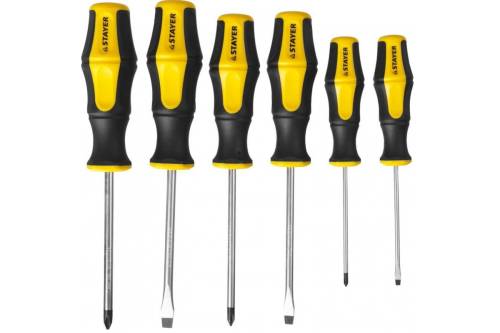 Набор отвёрток Cr-V, эргономичная двухкомпонентная рукоятка, 6 шт. STAYER "MASTER" HERCULES  Набор отвёрток Cr-V, эргономичная двухкомпонентная рукоятка, 6 шт. STAYER "MASTER" HERCULES