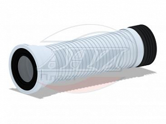 Слив для унитаза K518, 180-440 мм, обратного сжатия с металл. спиралью и манжетой, АНИ ПЛАСТ
