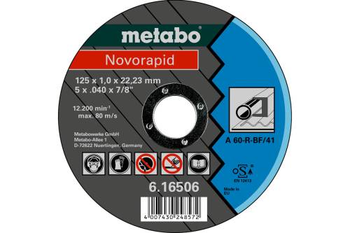 Диск (круг) отрез. нерж 125x1.2x22,2 Metabo SP-Novorapid  Диск (круг) отрез. нерж 125x1.2x22,2 Metabo SP-Novorapid