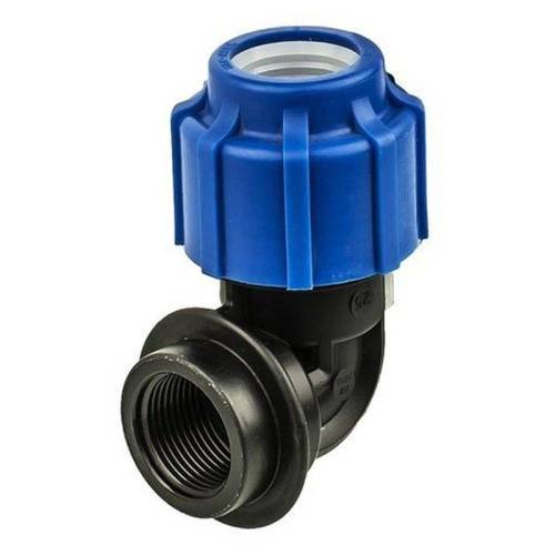 Угольник (отвод) компресс.PN16 д/ПЭ-ВР    40-1" ПНД