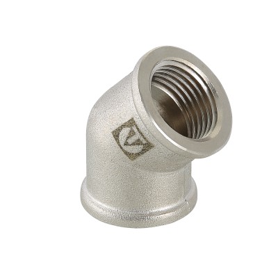 Уголок  1/2" х 45 град. г-г., ник., лат. Valtec Уголок  1/2" х 45 град. г-г., ник., лат. Valtec
