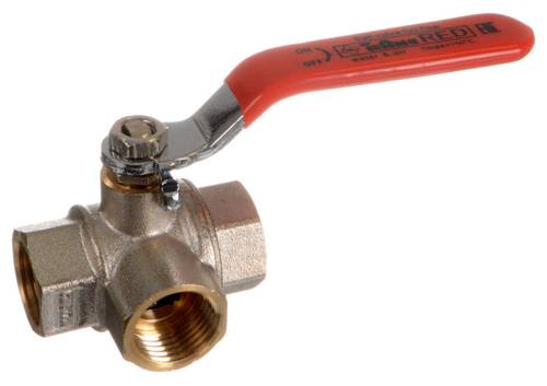 Кран шар. трехходовой 3/4" рычаг Тип L, TeRma RED 31064 Кран шар. трехходовой 3/4" рычаг Тип L, TeRma RED 31064
