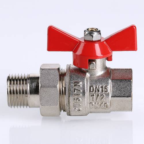 Кран американка 1/2" г-ш бант, латунный, никелированный VALTEC BASE