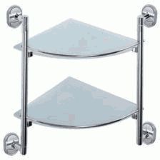 Полка L1907-2 LEDEME угловая 2 яруса, стекло