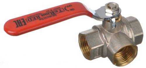 Кран шар. трехходовой 1/2" рычаг, тип Т лат. ник., 31058 Terma RED Кран шар. трехходовой 1/2" рычаг, тип Т лат. ник., 31058 Terma RED