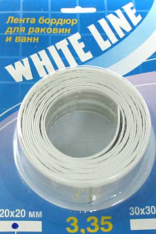Бордюр для ванны лента 10 х 10 мм, 3,35 м Белая