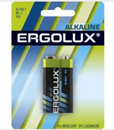 Элемент питания Ergolux 11753 алкалиновый "крона" 6LR61 9В Alkaline BL-1 (уп.1шт) 