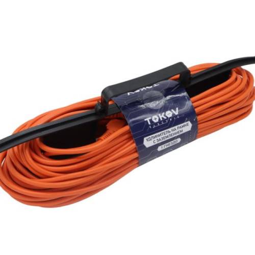 Удлинитель-шнур на рамке 1х30м с заземл. 6А IP44 3х0.75 с защ. крышкой TOKOV ELECTRIC TKE-SR30-075-