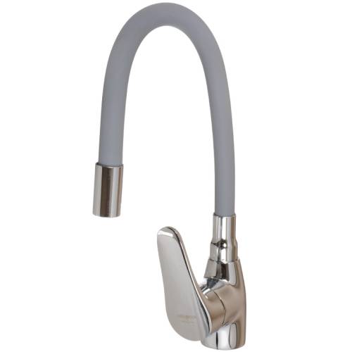 Смеситель кухоный MELODIA Ostessa картридж д.40мм гибкий излив серый MDV40615Gray без подводки