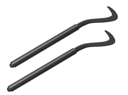 Комплект плоских кронштейнов с дюбелями 7,2х170мм, черные  RT06-01