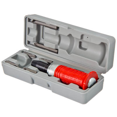 Отвёртка ударная 160мм с красной обрезиненной ручкой, 6 насадок, пластик бокс Отвёртка ударная 160мм с красной обрезиненной ручкой, 6 насадок, пластик бокс