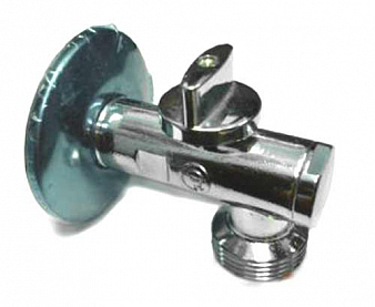 Бытовой кран шар. угловой 1/2"х3/4" ш-ш, с фильтром, с отражат. хром, FORNARA