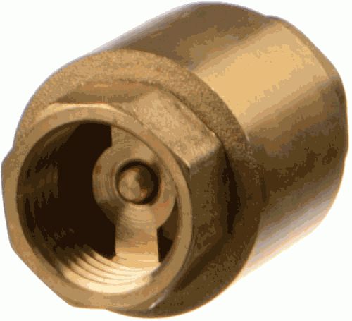 Обратный клапан 1/2" с латунным золотником, латунь (33962) Обратный клапан 1/2" с латунным золотником, латунь (33962)