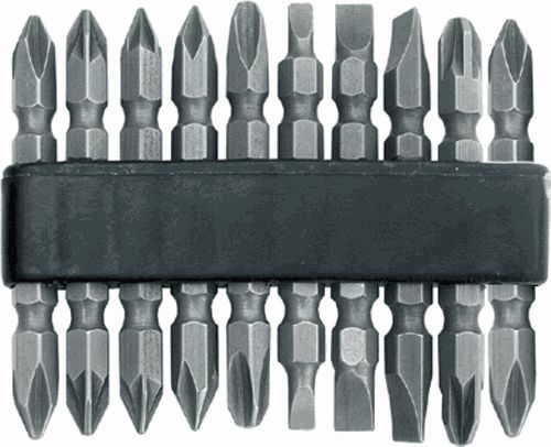 Набор бит 2-сторонних 10шт. CrV, 65мм (57650) Набор бит 2-сторонних 10шт. CrV, 65мм (57650)