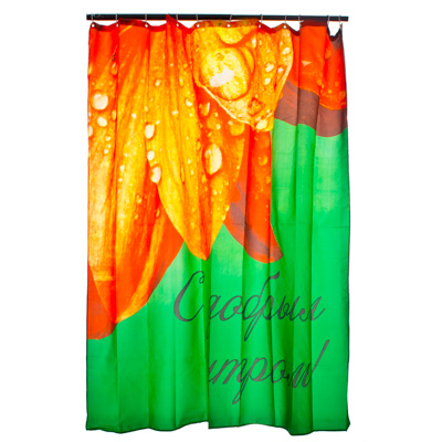 Шторка д/в полиэстер с утяжелителем "Доброе утро" 180x180cм VETTA 