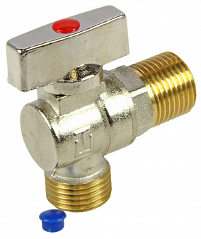 Бытовой кран шар. угловой 1/2"х1/2" ш-ш, никель, латунь, BEST "U-TEC"