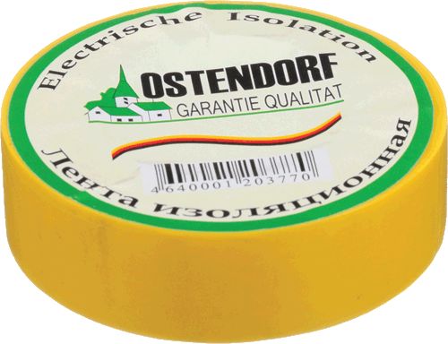 Изолента "Ostendorf" 19мм*20м желтая Изолента "Ostendorf" 19мм*20м желтая