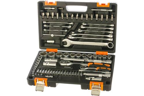 Набор инструментов 1/2, 1/4 дюйма, CrV, пластиковый кейс 82 предмета Вихрь Набор инструментов 1/2, 1/4 дюйма, CrV, пластиковый кейс 82 предмета Вихрь