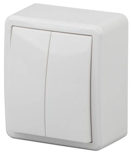 Выключатель 2-кл. ОП Эра Эксперт 10А IP20 10AX бел. Эра Б0020663