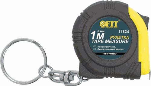 Рулетка-брелок 1м (6мм) прорезиненный корпус (17824) Рулетка-брелок 1м (6мм) прорезиненный корпус (17824)